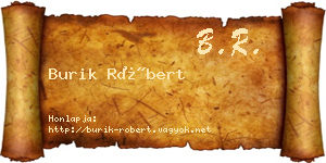 Burik Róbert névjegykártya